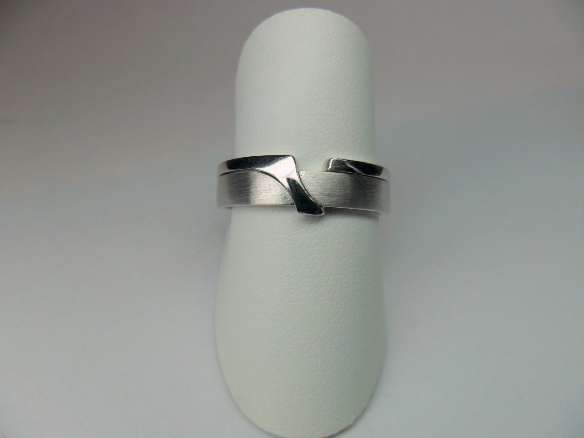 2Gether Ring Witgoud Mat en Glimmend